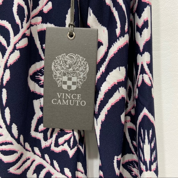 Vince Camuto Patterned Dress Size 8 Blue Navy NWT - Picture 4 of 5